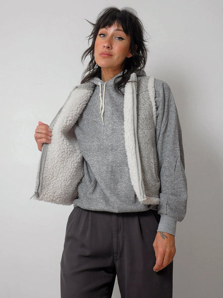 1980's Heathered Knit Sherpa Vest