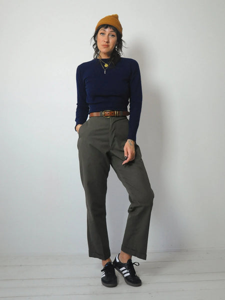 1940's Olive Green Trousers 33x28.5