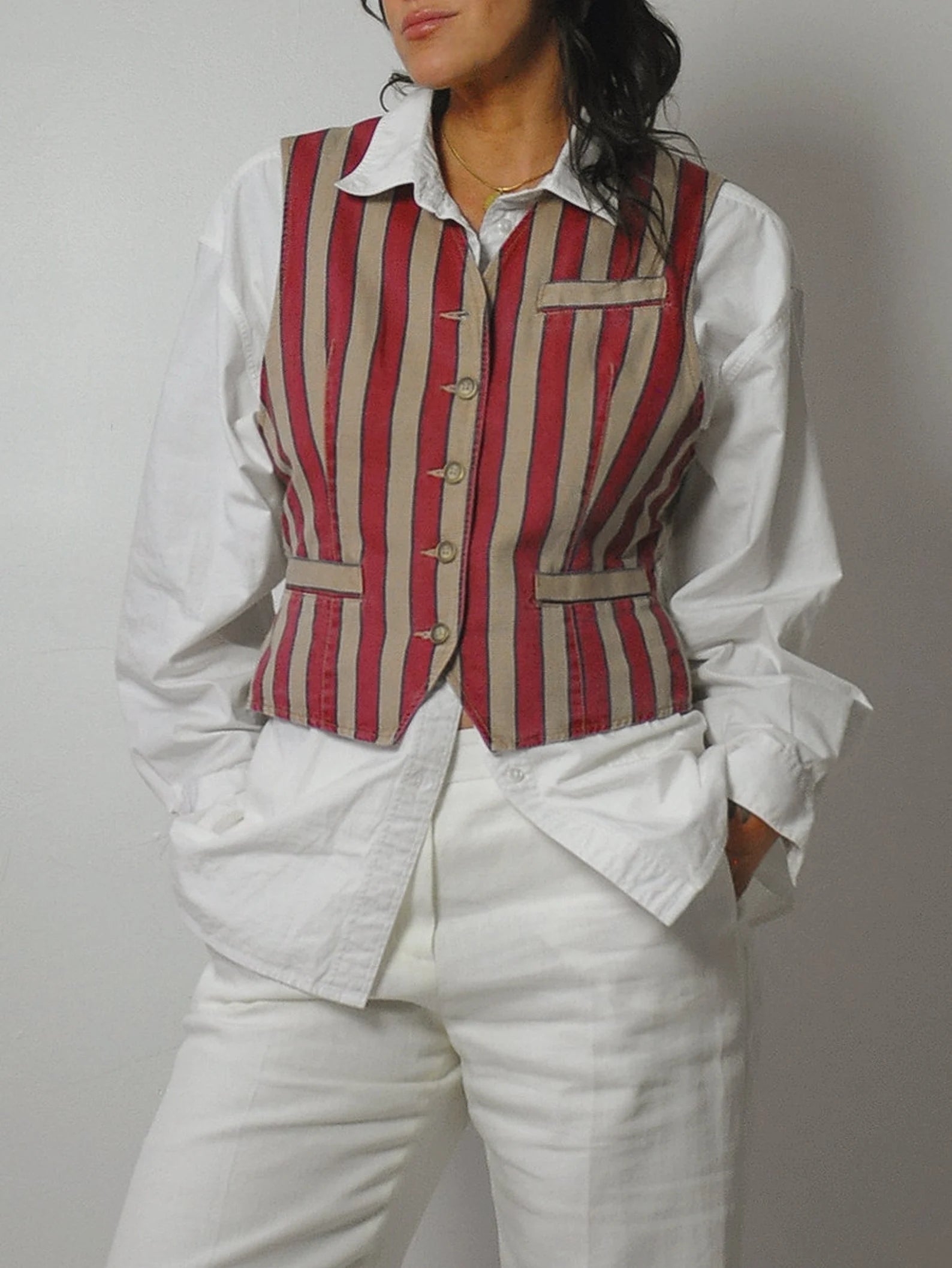 1980's Menswear Striped Vest