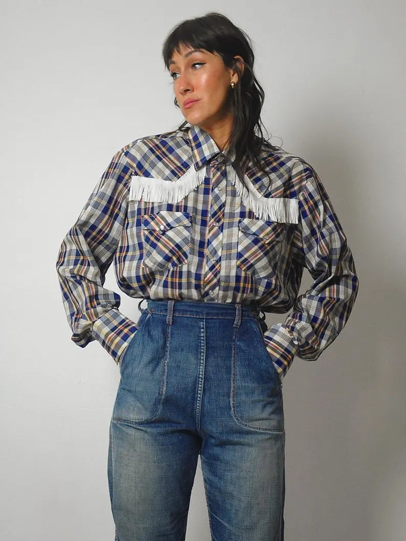 1970's Fringe Pearl Snap Shirt – NOIROHIO VINTAGE