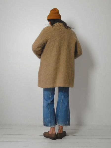 1970's Tan Mohair Cardigan Jacket