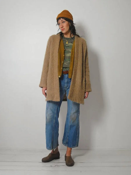 1970's Tan Mohair Cardigan Jacket