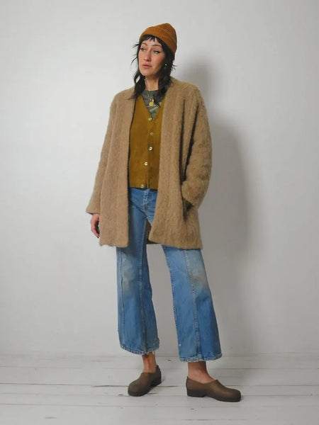 1970's Tan Mohair Cardigan Jacket