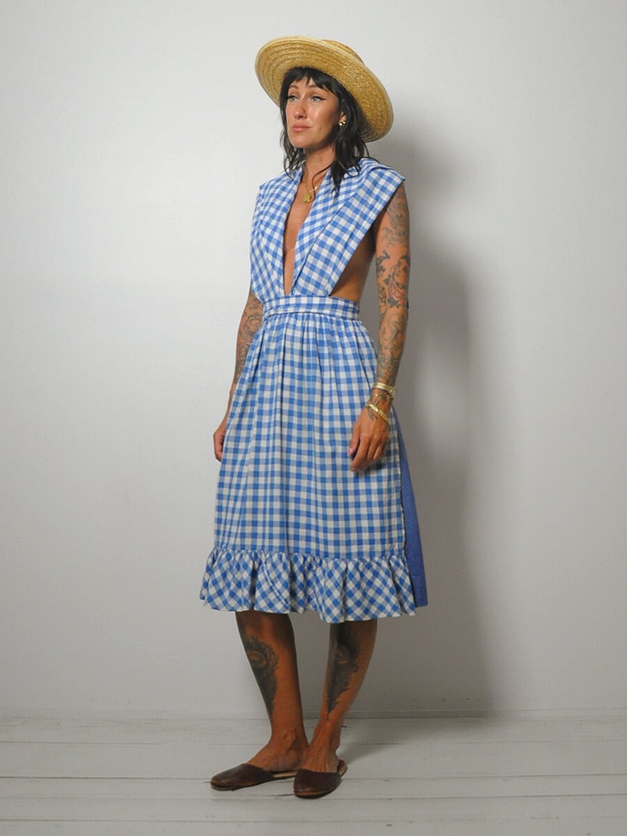 blue dress for baby girl Essential Gingham Smock Apron • Big Night main image 0
