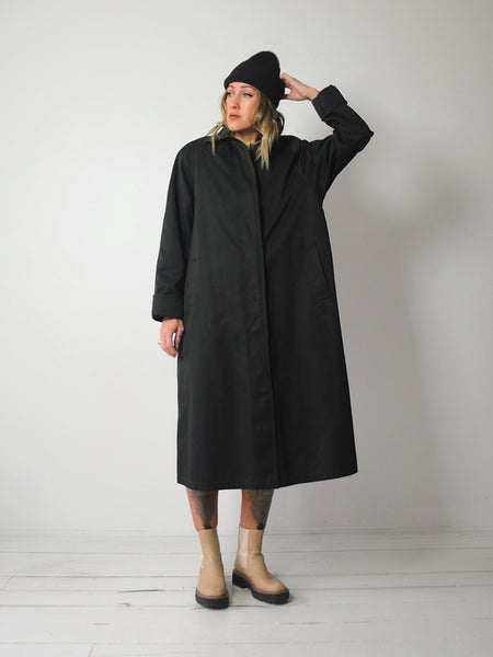 Wool Lined Black Trench Coat