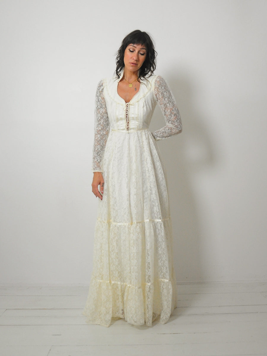 1970's Gunne Sax Lace Wedding Dress NOIROHIO VINTAGE 1970's Gunne Sax Lace Wedding Dress NOIROHIO VINTAGE