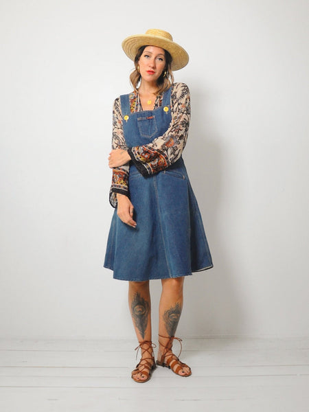 70's Landlubber Denim Overall Dress