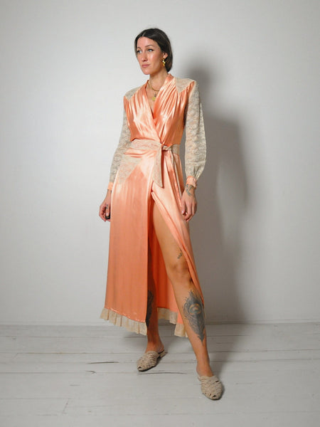 1920's Silk Satin Wrap Dress
