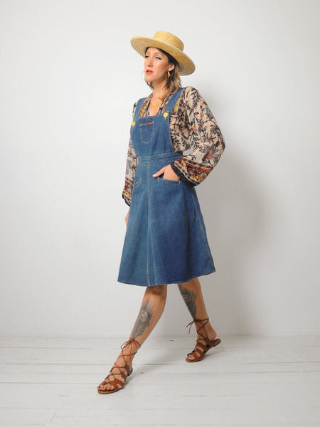 70's Landlubber Denim Overall Dress