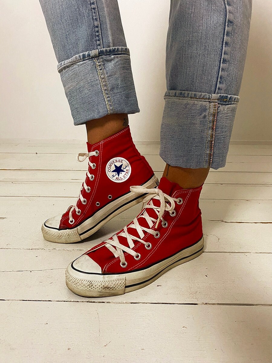 's's Red Converse All Star   size 7 – NOIROHIO VINTAGE