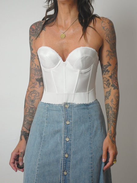 1990's White Bustier Top