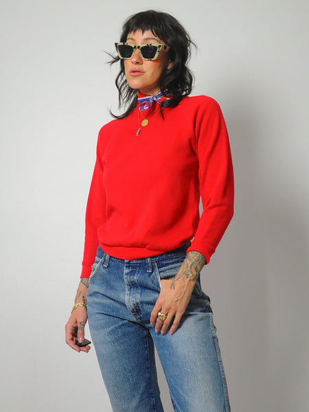 1980's Cherry Red Blank Sweatshirt