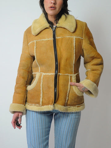 1960's Suede Shearling Fur Coat