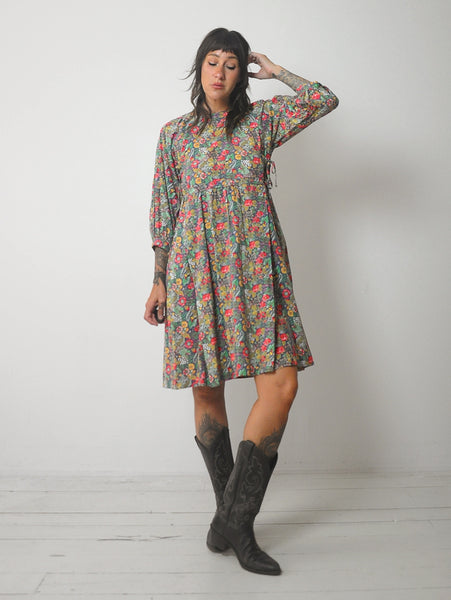 1970's Tie Waist Trapeze Dress