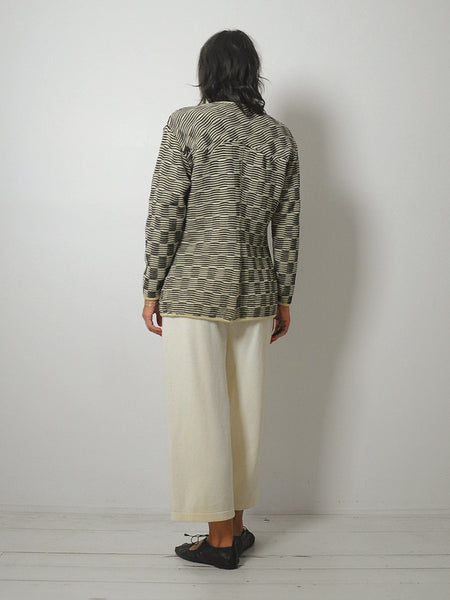 1980's Knit Checkerboard Cardigan