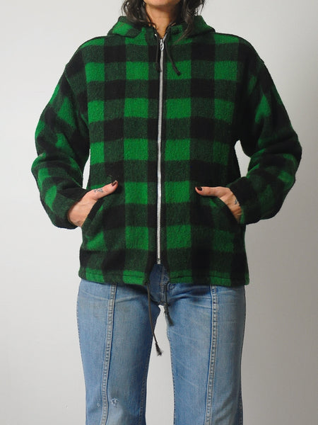 1970's Green Plaid Wool Jacket