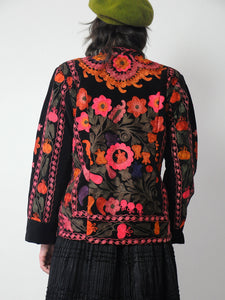 1970's Velvet Embroidered Floral Jacket