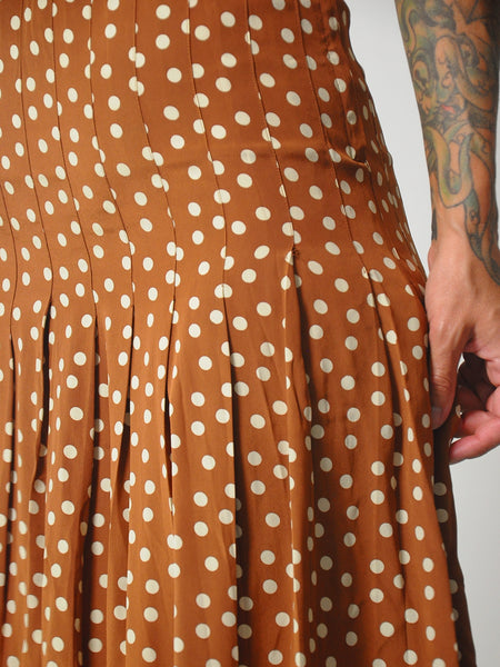 1940's Polka Dot Silk Skirt