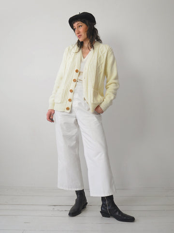1980's Fisherman's Knit Cardigan