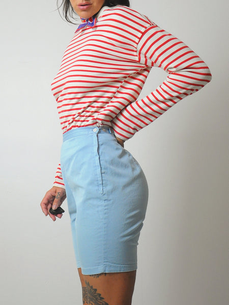 1950's Baby Blue Side Zip Shorts