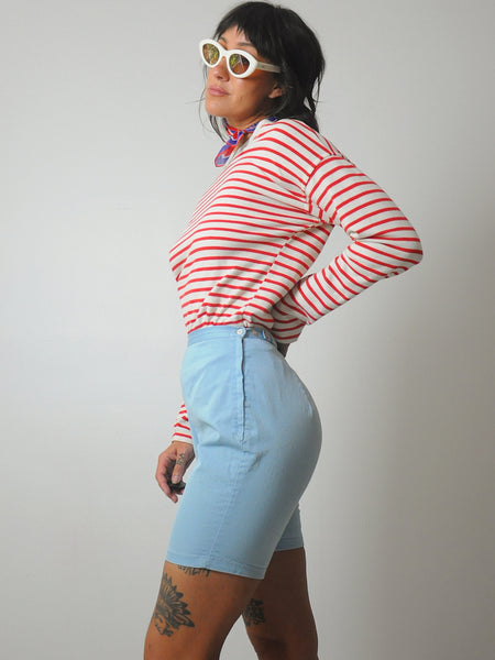 1950's Baby Blue Side Zip Shorts