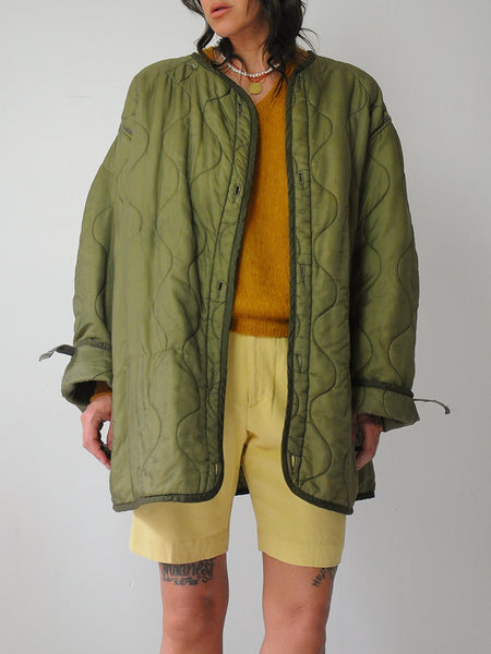 1980's Olive Quilted Military Liner