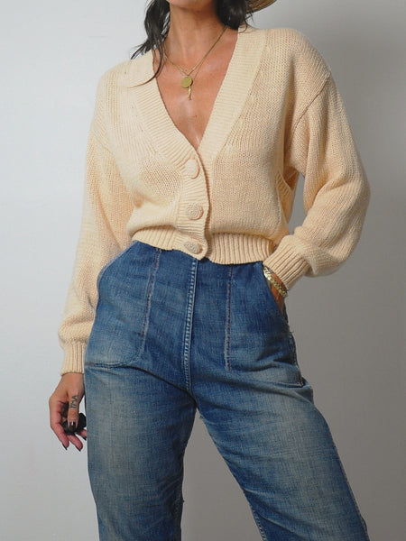 1980's Peach Cotton Cardigan