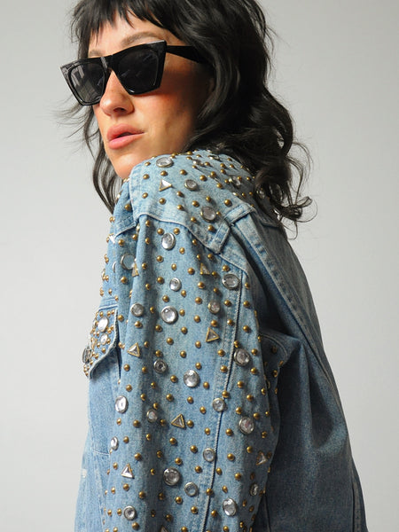 1980's Heavily Studded Jean Jacket