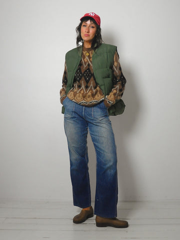 70's Forest Green Puffer Down Vest