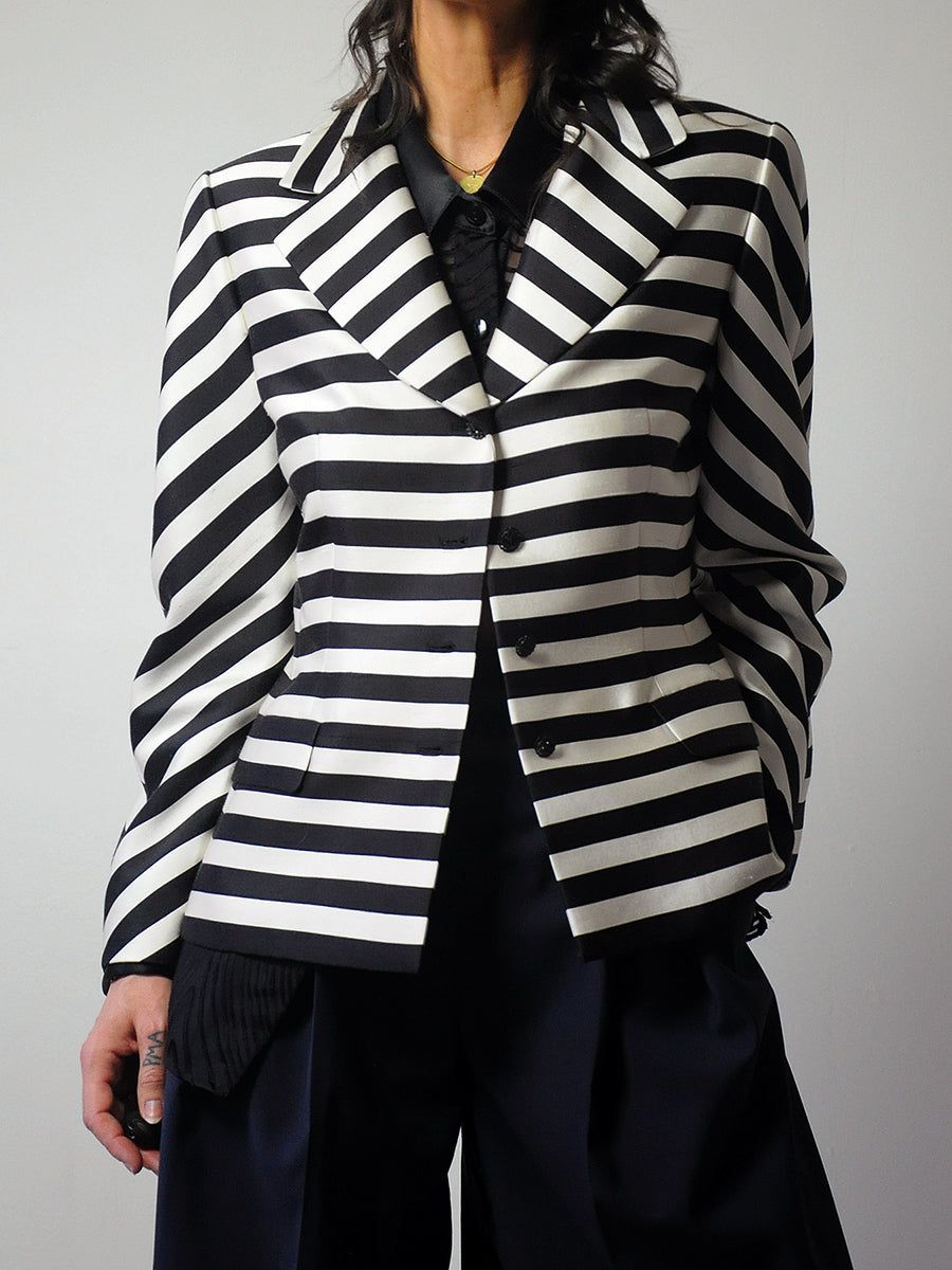 Silk & Wool Striped Blazer