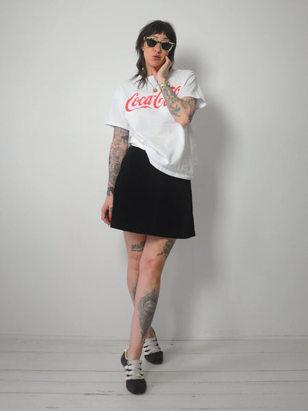 90's Black Velvet Mini Skirt