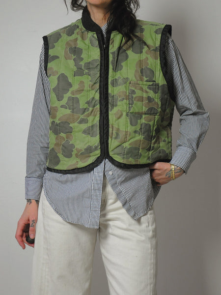 1970's Camouflage Quilted Hunting Vest