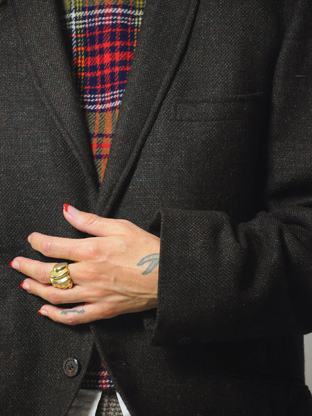 1970's Charcoal Wool Tweed Blazer