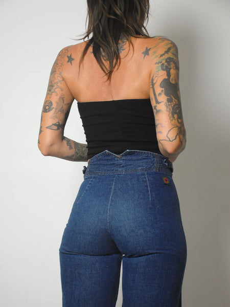 1970's Indigo Buckle Bellbottoms