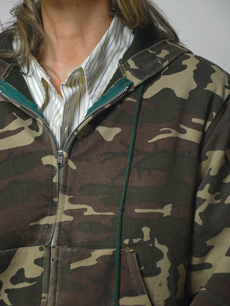 1980's Camo Hoodie Sweatshirt