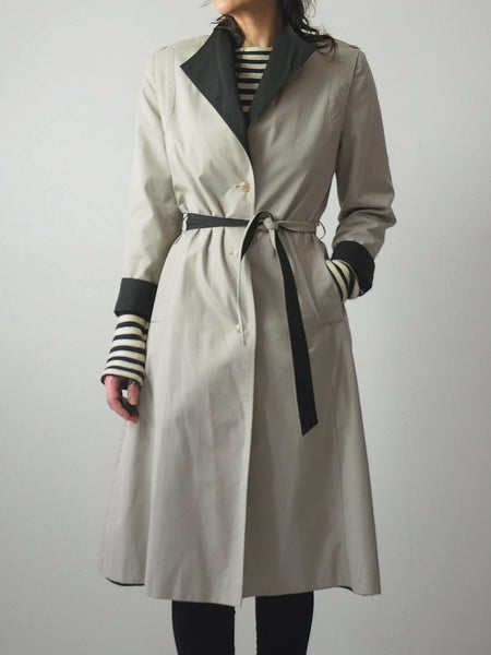 80's Khaki Belted Trench Coat