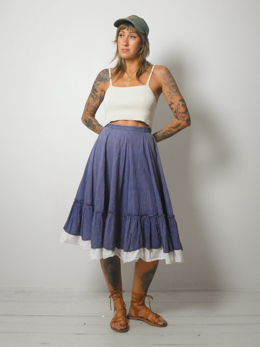 1970's Full Circle Cotton Skirt