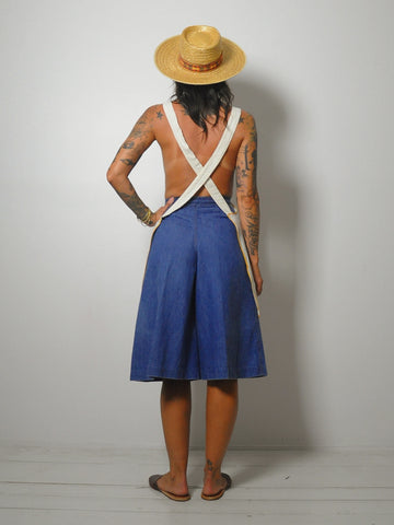 1950's Embroidered Cotton Apron Dress