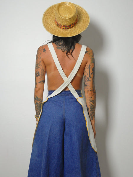 1950's Embroidered Cotton Apron Dress