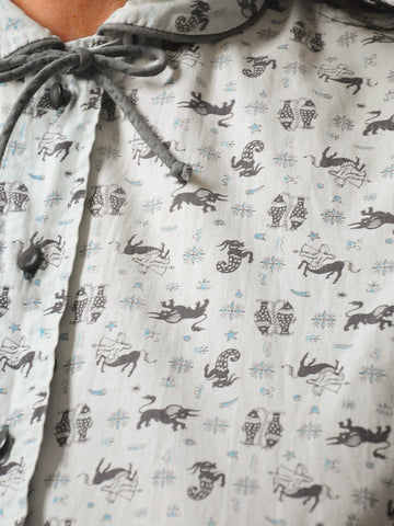 1950's Zodiac Print Blouse