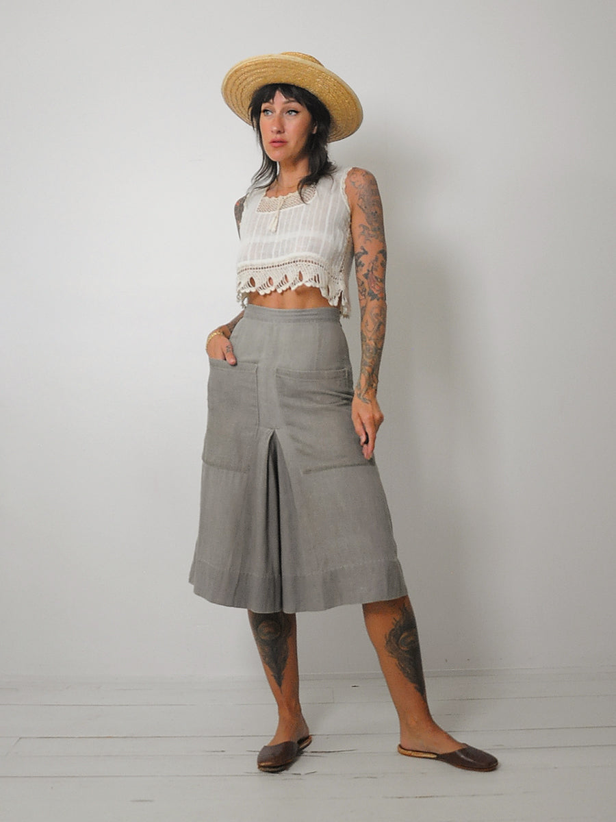 1940's Wide Leg Pleated Shorts