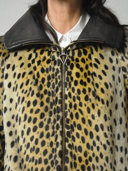 1960's Safari Leopard Faux Fur Coat