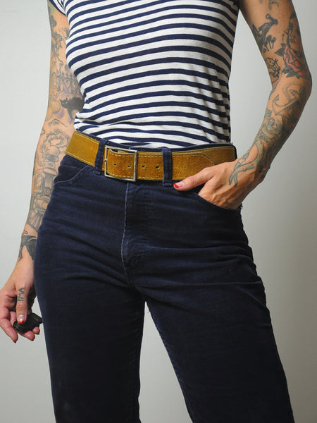 1970's Cognac Suede Belt