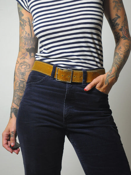 1970's Cognac Suede Belt