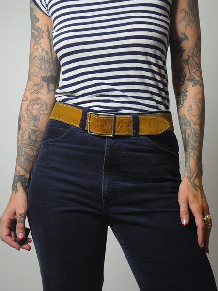 1970's Cognac Suede Belt