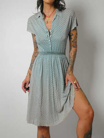 1940's Sun Faded Cutout Day Dress