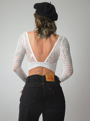 1980's Crochet Fishnet Bra Top