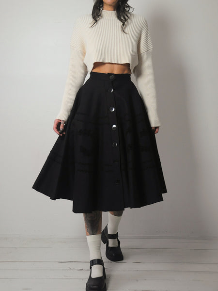 1950's Wool Felt Circle Skirt