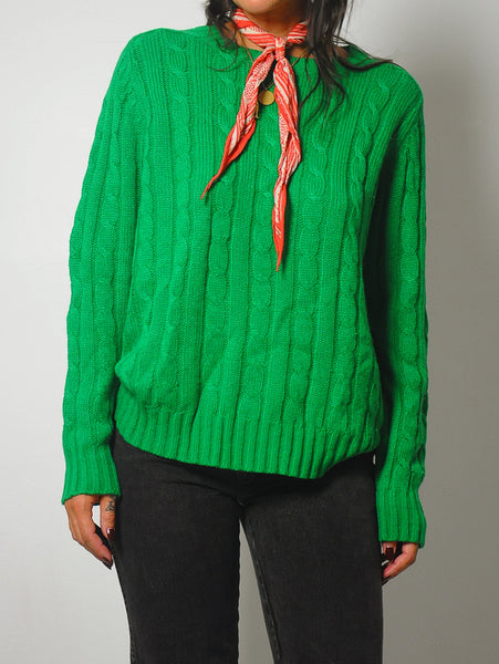 Kelly Green Cableknit sweater