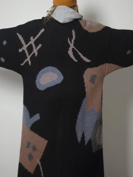 1980's Wool Geometric Sweater Coat